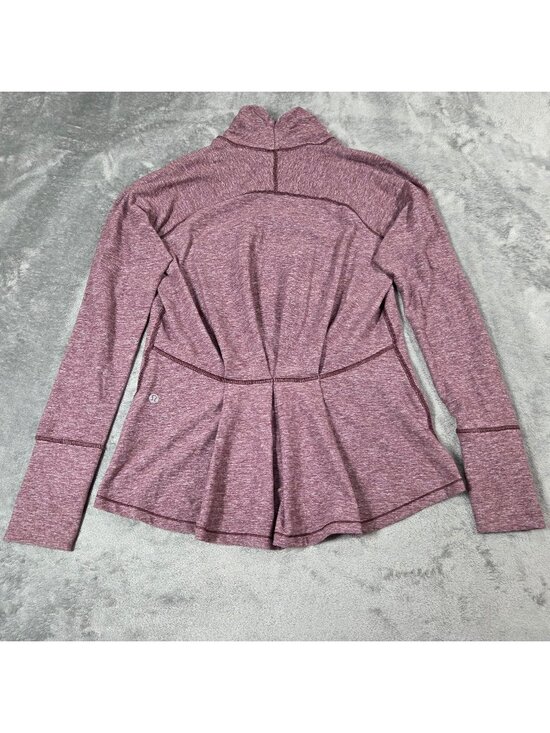 lululemon athletica Jackets & Blazers - Lululemon Warm Your Core Long Sleeve Tee Size 6 Heathered Bordeaux Drama